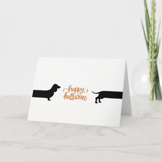 Carte Teckel drôle Halloween (Devant)