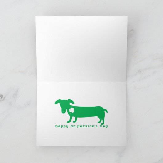 Carte Teckel du jour de St Patrick (Intérieur)