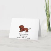 Carte Teckel et une bande dessinée de fleur (Dos)