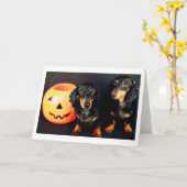 Carte Teckel Halloween (Fleur jaune)
