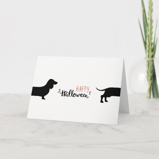 Carte Teckel mignon Halloween (Devant)