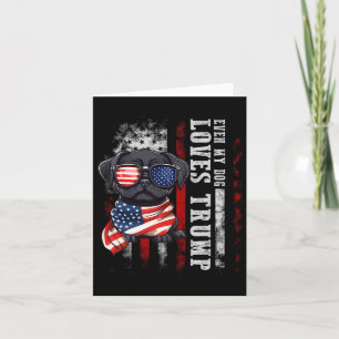 Carte Teckel noir même mon chien aime Trump drôle
