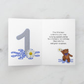 Carte Teddy Bear 1er anniversaire pour fille (Intérieur)
