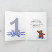 Carte Teddy Bear 1er anniversaire pour garçon (Intérieur)