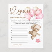 Carte Teddy Bear Baby Bear Devinez la nourriture p (Devant)