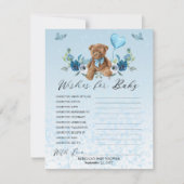 Carte Teddy Bear Blue Balloon Wives for Baby Game (Devant)