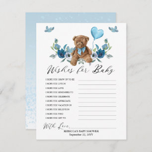 Carte Teddy Bear Blue Balloon Wives for Baby Game