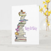 Carte Teddy Bear Books Birthday Card (Fleur jaune)