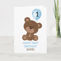 Teddy Bear Boy Poing Anniversaire mignon 1er Anniv