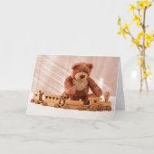 Carte Teddy Bear et Toy Train Card (Fleur jaune)