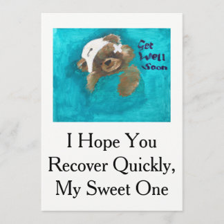 Carte Teddy Bear Get Well Card