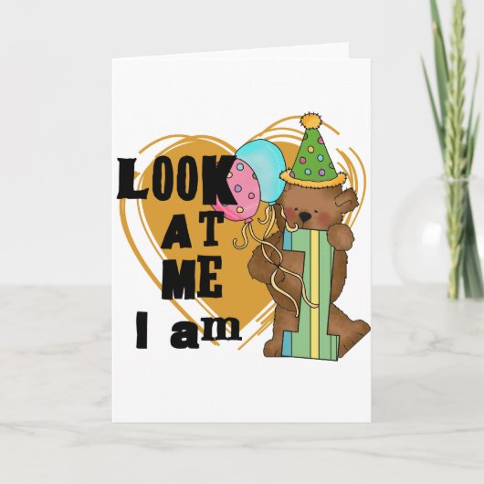 Carte Teddy Bear I'm 1 Anniversaire T-shirts et cadeaux (Devant)
