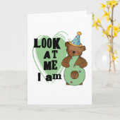 Carte Teddy Bear I'm 6 Anniversaire T-shirts et cadeaux (Fleur jaune)
