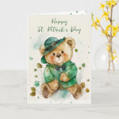 Carte Teddy Bear irlandais (Fleur jaune)