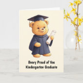 Carte Teddy Bear Kindergarten Graduation (Fleur jaune)