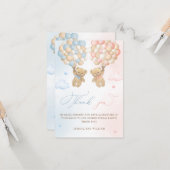 Carte Teddy Bear Merci de la révélation de genre (Devant/Arrière en situation)