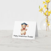 Carte Teddy Bear personnalisée Maternelle Graduation (Fleur jaune)
