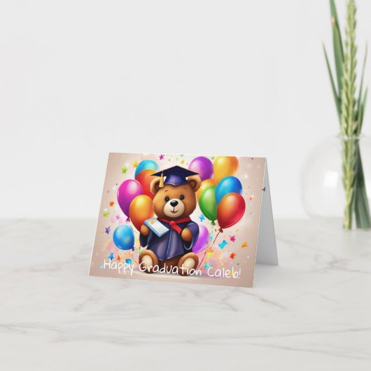 Carte Teddy Bear personnalisée Maternelle Graduation (Devant)