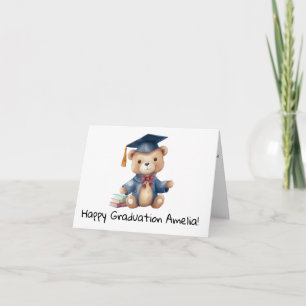 Carte Teddy Bear personnalisée Maternelle Graduation