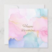 Carte Teddy Bear Pink Bow Gold Crown Joyeux anniversaire (Dos)