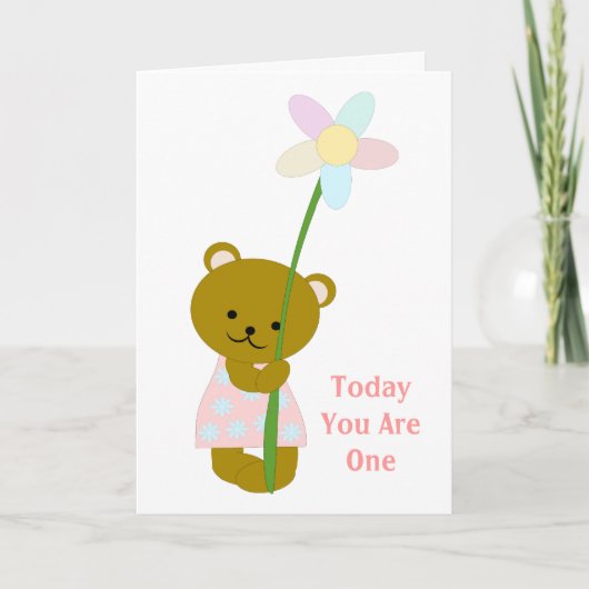 Carte Teddy Bear Premier anniversaire (Devant)