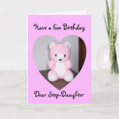 Carte Teddy Bear Step Fille Anniversaire (Devant)