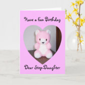 Carte Teddy Bear Step Fille Anniversaire (Fleur jaune)