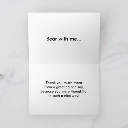 Carte Teddy Bear Time to Read Grey Card, ZKOA (Intérieur)