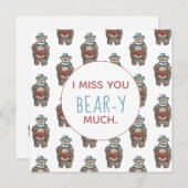 Carte Teddy Bear Tu me manques beaucoup (Devant / Derrière)