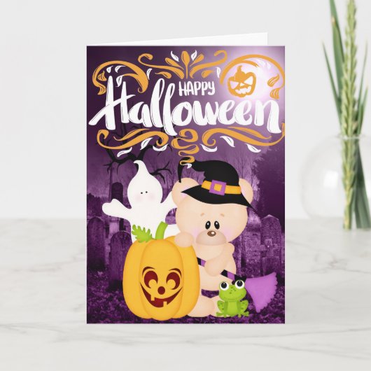 Carte Teddy Bear Warlock - Happy Halloween (Devant)