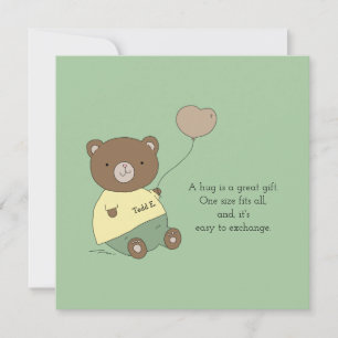 Carte Teded E. Bear Hugs Green Personnalisé