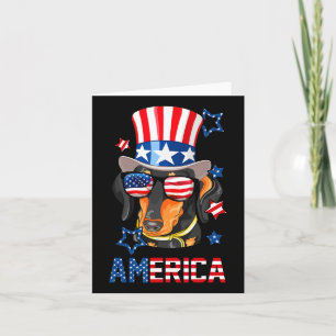 Carte Tee America Chien Doxie 4 Juillet 
