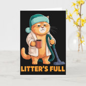 Carte Tee Parodie Chat Litière Pleine _1 (Fleur jaune)