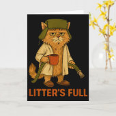 Carte Tee Parodie Chat Litière Pleine _3 (Fleur jaune)