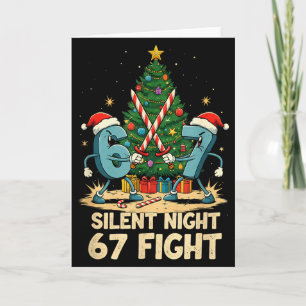 Carte Tee-shirt drôle de Noël de combat silencieux de nu