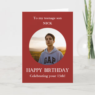 Carte Teenage Son Photo 13th Birthday Card