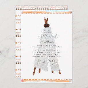 Carte teepee bohème moderne jardin rustique élégant