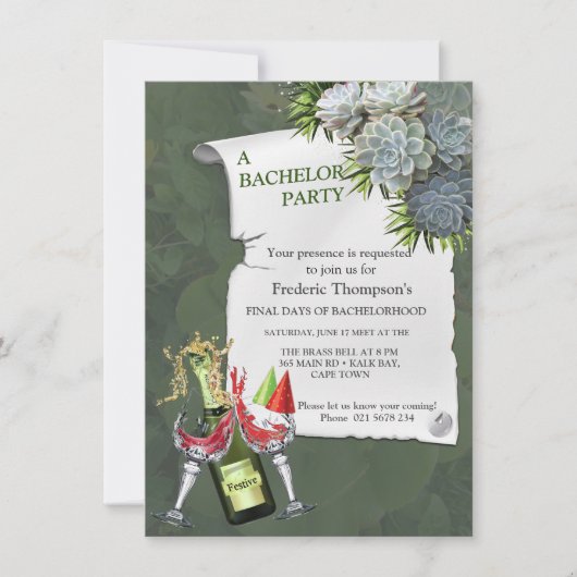 Carte Teintes succulentes de bleus pâles pour enterremen (Devant)