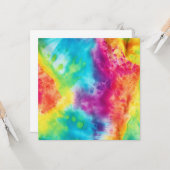 Carte Teinture à cravate arc-en-ciel de néon acide (Devant/Arrière en situation)