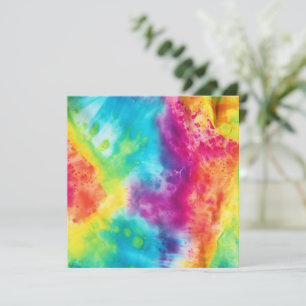 Carte Teinture à cravate arc-en-ciel de néon acide