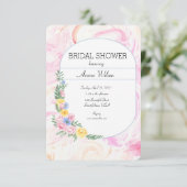 Carte Teinture à l'aquarelle et couronne florale (Debout devant)