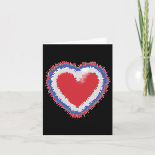 Carte Teinture Patriotique Coeur en Drapeau Américain Co