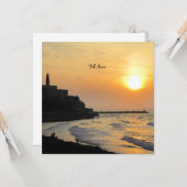 Carte Tel Aviv, Israël—photo du coucher du soleil (Devant/Arrière en situation)