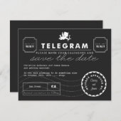 Carte Telegram moderne Enregistrer la date (Devant / Derrière)