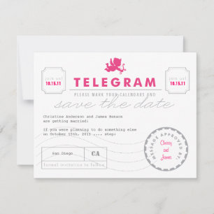 Carte Telegram moderne Enregistrer la date