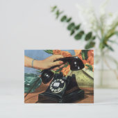 Carte Téléphone rétro avec cadran Rotary, affaires Vinta (Debout devant)