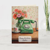 Carte Téléphone vert vintage (Devant)