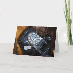 Carte Téléphone vintage noir