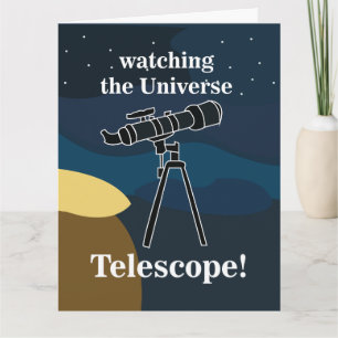 Carte Télescope Nuit Ciel Astronomie Anniversaire de l'o
