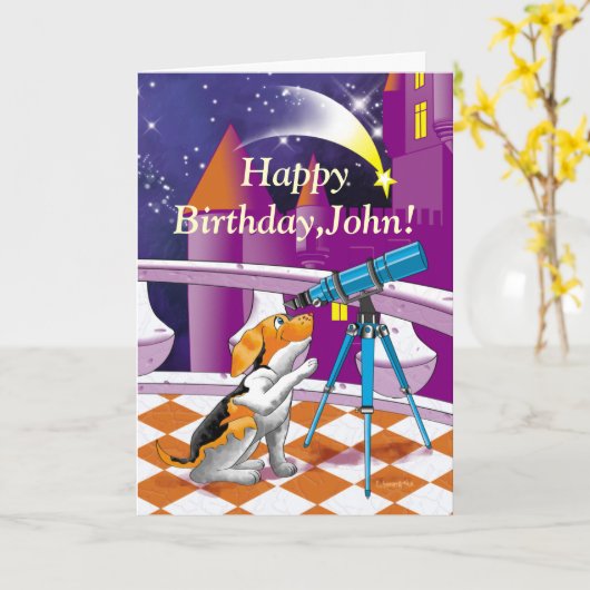 Carte télescope pour chiens (Fleur jaune)